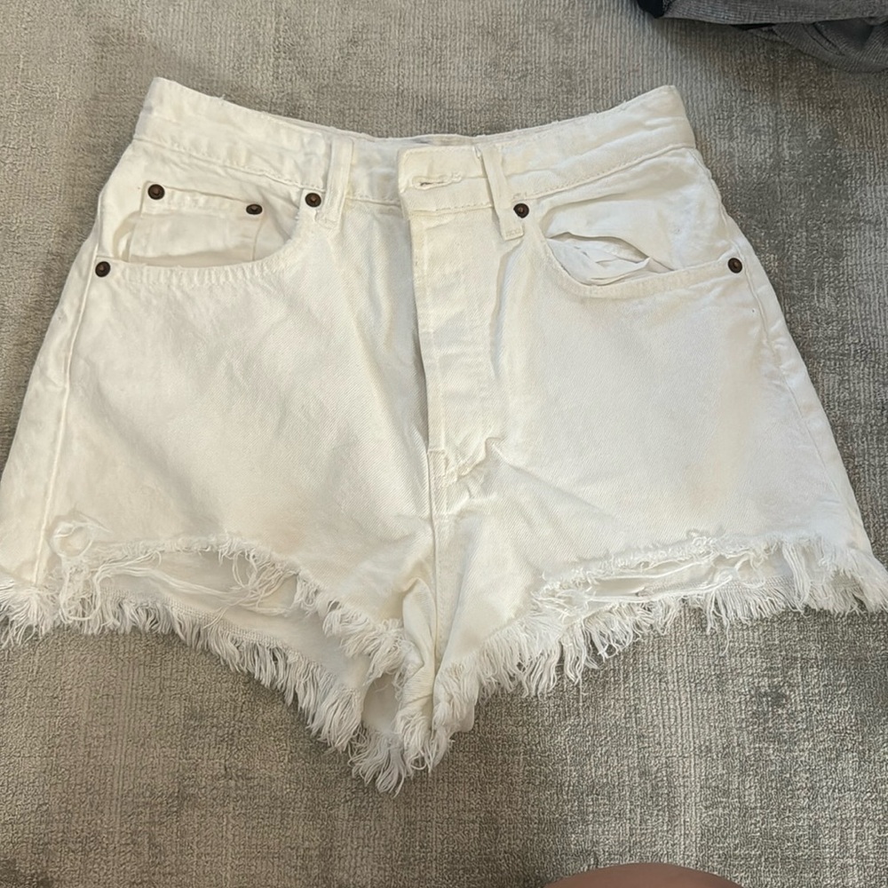 Zara White Jean Shorts